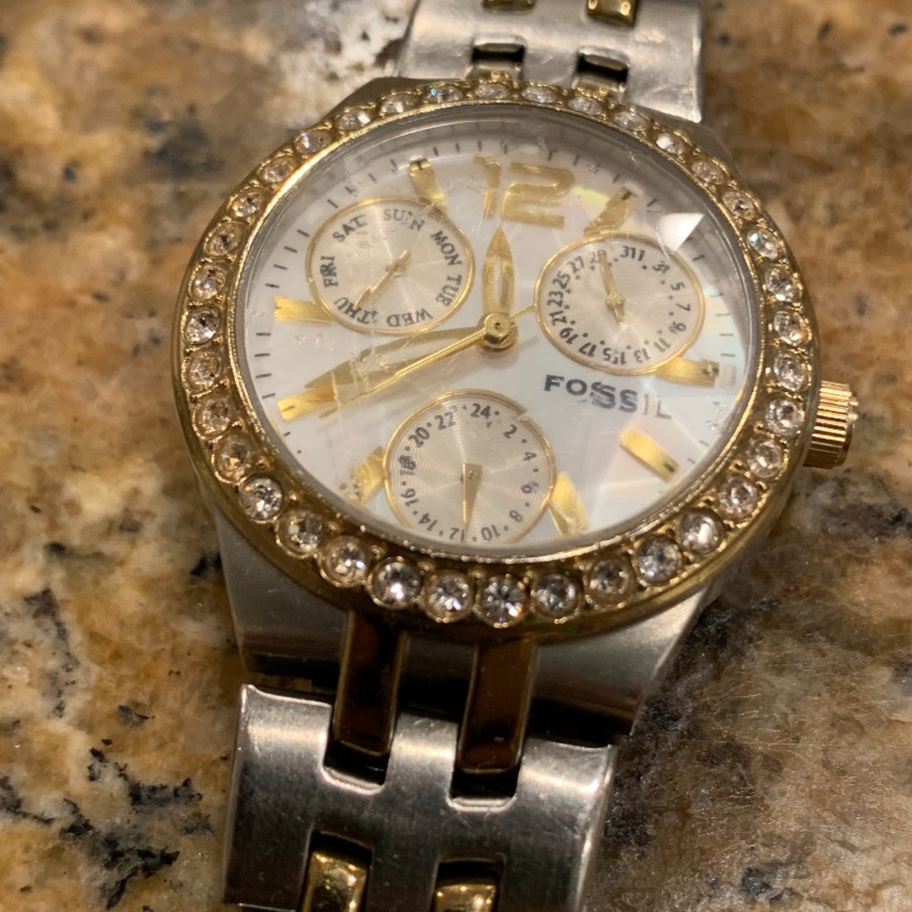 Fossil Prism Crystal With Crystal Bezel Watch